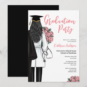 Vrouw Medische School Graduation Party Kaart