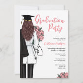 Vrouw Medische School Graduation Party Kaart (Voorkant)