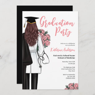 Vrouw Medische School Graduation Party Kaart