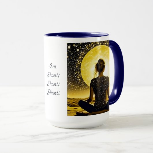 Vrouw Meditatie Om Shanti Shanti Mok (Voorkant rechts)