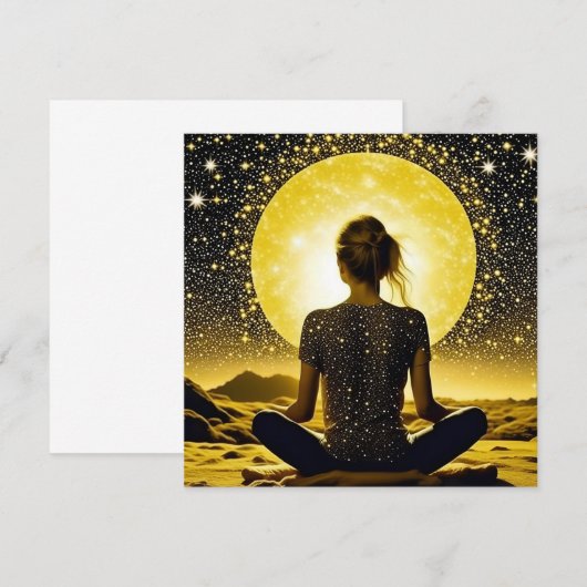 Vrouw Meditatie Onder de Maan Celestial (Voorkant / Achterkant)