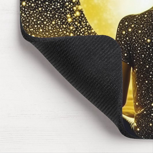 Vrouw Meditatie Onder de Maan Celestial Muismat (Hoek)