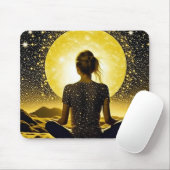 Vrouw Meditatie Onder de Maan Celestial Muismat (Met muis)