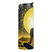 Vrouw Meditatie Onder de Maan Celestial Thermosbeker (Gedraaid links)