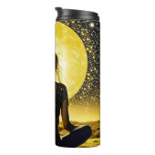 Vrouw Meditatie Onder de Maan Celestial Thermosbeker (Geroteerd rechts)