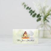 Vrouw mediteert | Gestapelde stenen Afsprakenkaartje (Staand voorkant)