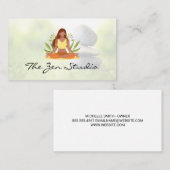 Vrouw mediteert | Gestapelde stenen Afsprakenkaartje (Voorkant / Achterkant)