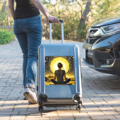 Vrouw Mediteert Onder de Maan Hemels Sticker (Koffer Insitu)