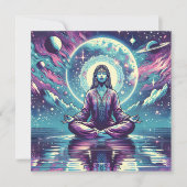 Vrouw mediteert Spirituele serene kunst Kaart (Voorkant)