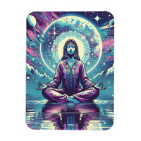 Vrouw mediteert Spirituele serene kunst