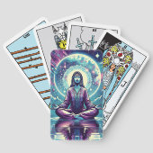 Vrouw mediteert Spirituele serene kunst Pokerkaarten (Achterkant)
