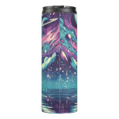 Vrouw mediteert Spirituele serene kunst Thermosbeker (Achterkant)