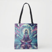 Vrouw mediteert Spirituele serene kunst Tote Bag (Voorkant)