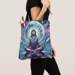 Vrouw mediteert Spirituele serene kunst Tote Bag
