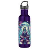 Vrouw mediteert Spirituele serene kunst Waterfles (Voorkant)