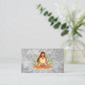 Vrouw mediteert | stampatroon visitekaartje (Staand voorkant)