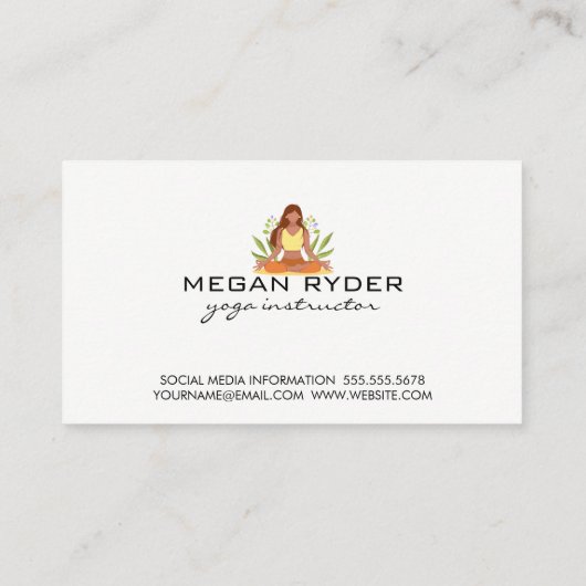 Vrouw mediteert | stampatroon visitekaartje (Achterkant)
