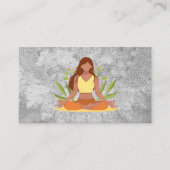 Vrouw mediteert | stampatroon visitekaartje (Voorkant)