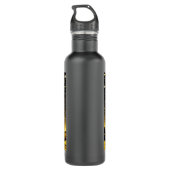 Vrouw mediteren onder de volle maan waterfles  (Achterkant)