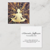 Vrouw Mediterend | Mandala Patroon Vierkante Visitekaartje (Voorkant / Achterkant)