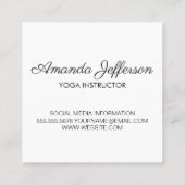 Vrouw Mediterend | Mandala Patroon Vierkante Visitekaartje (Achterkant)