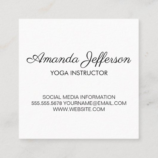 Vrouw Mediterend | Mandala Patroon Vierkante Visitekaartje (Achterkant)