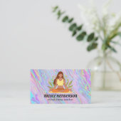 Vrouw Mediterend | Yoga Visitekaartje (Staand voorkant)