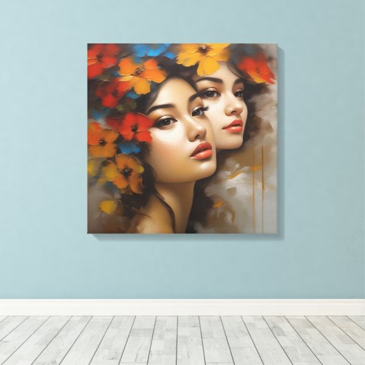 Vrouw - Meesterwerk Canvas Afdruk (Insitu (Houten vloer))