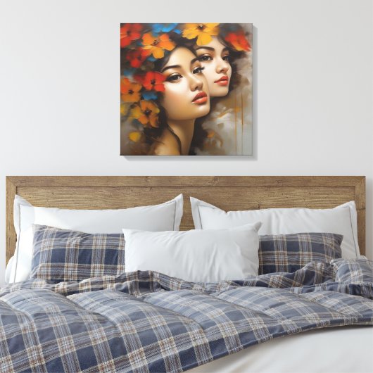 Vrouw - Meesterwerk Canvas Afdruk (Insitu (Slaapkamer))