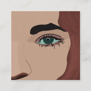 Vrouw Meisje Gezicht Make-up Artiest Vierkante Visitekaartje