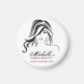 Vrouw meisje met golvend haar en makreel magneet (Voorkant)