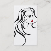 Vrouw meisje met golvend haar en makreel visitekaartje (Voorkant)