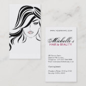 Vrouw meisje met golvend haar en makreel visitekaartje (Voorkant / Achterkant)