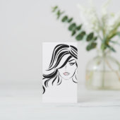 Vrouw meisje met golvend haar en makreel visitekaartje (Staand voorkant)