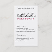 Vrouw meisje met golvend haar en makreel visitekaartje (Achterkant)