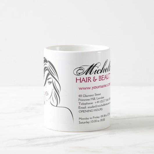 Vrouw meisje met golvend haar en makreelpictogram koffiemok (Center)