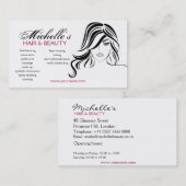 Vrouw meisje met golvend haar en makreelpictogram visitekaartje (Voorkant / Achterkant)