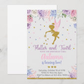 Vrouw meisje wordt uitgenodigd voor de verjaardag, kaart (Voorkant / Achterkant)