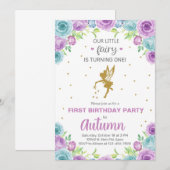 Vrouw meisje wordt uitgenodigd voor de verjaardag, kaart (Voorkant / Achterkant)