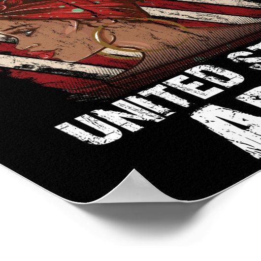 Vrouw Melanin US, Afrikaans-Amerikaans Veteraan Poster (Hoek)