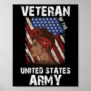 Vrouw Melanin US, Afrikaans-Amerikaans Veteraan Poster