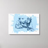 Vrouw melken koe canvas afdruk (Voorkant)