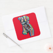 vrouw menselijke anatomie lichaam torso abstracte vierkante sticker (Envelop)