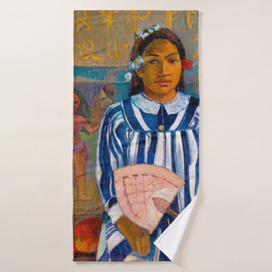 Vrouw met A Fan, Gauguin Badhanddoek (Badhanddoek)