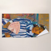 Vrouw met A Fan, Gauguin Badhanddoek (Badhanddoek)