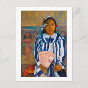 Vrouw met A Fan, Gauguin Briefkaart