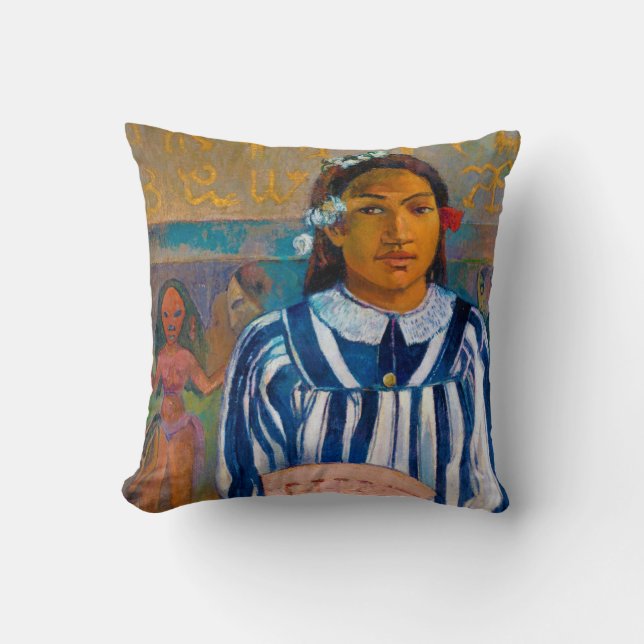 Vrouw met A Fan, Gauguin Kussen (Voorkant)