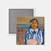 Vrouw met A Fan, Gauguin Magneet (Voorkant / Achterkant)