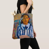 Vrouw met A Fan, Gauguin Tote Bag (Dichtbij)