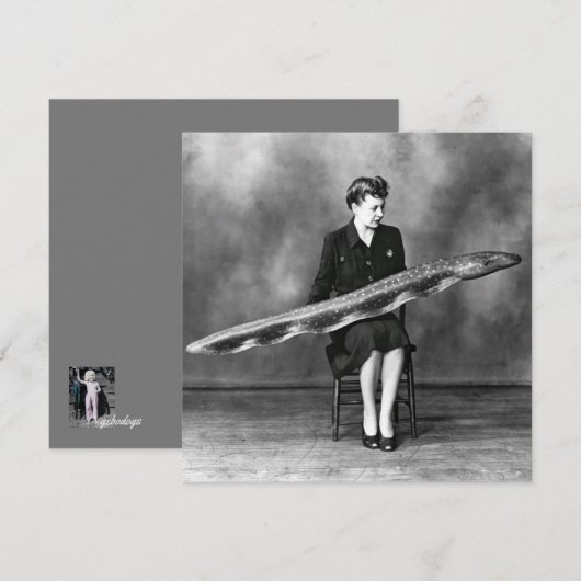  vrouw met aal bedankkaart (Voorkant / Achterkant)